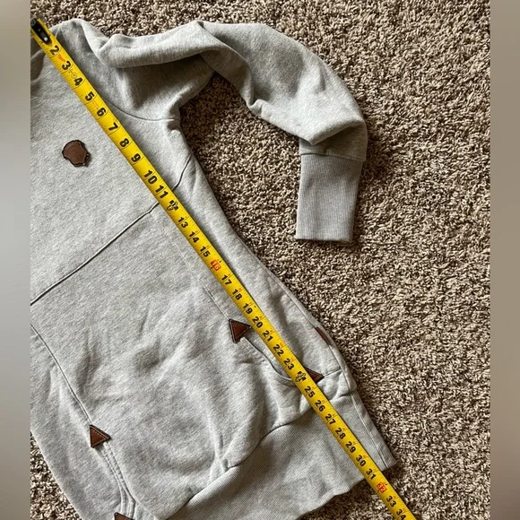 Naketano Cowl Neck Hooded Sweatshirt Hoodie Rope Drawstring Long Length Tunic - Picture 10 of 16